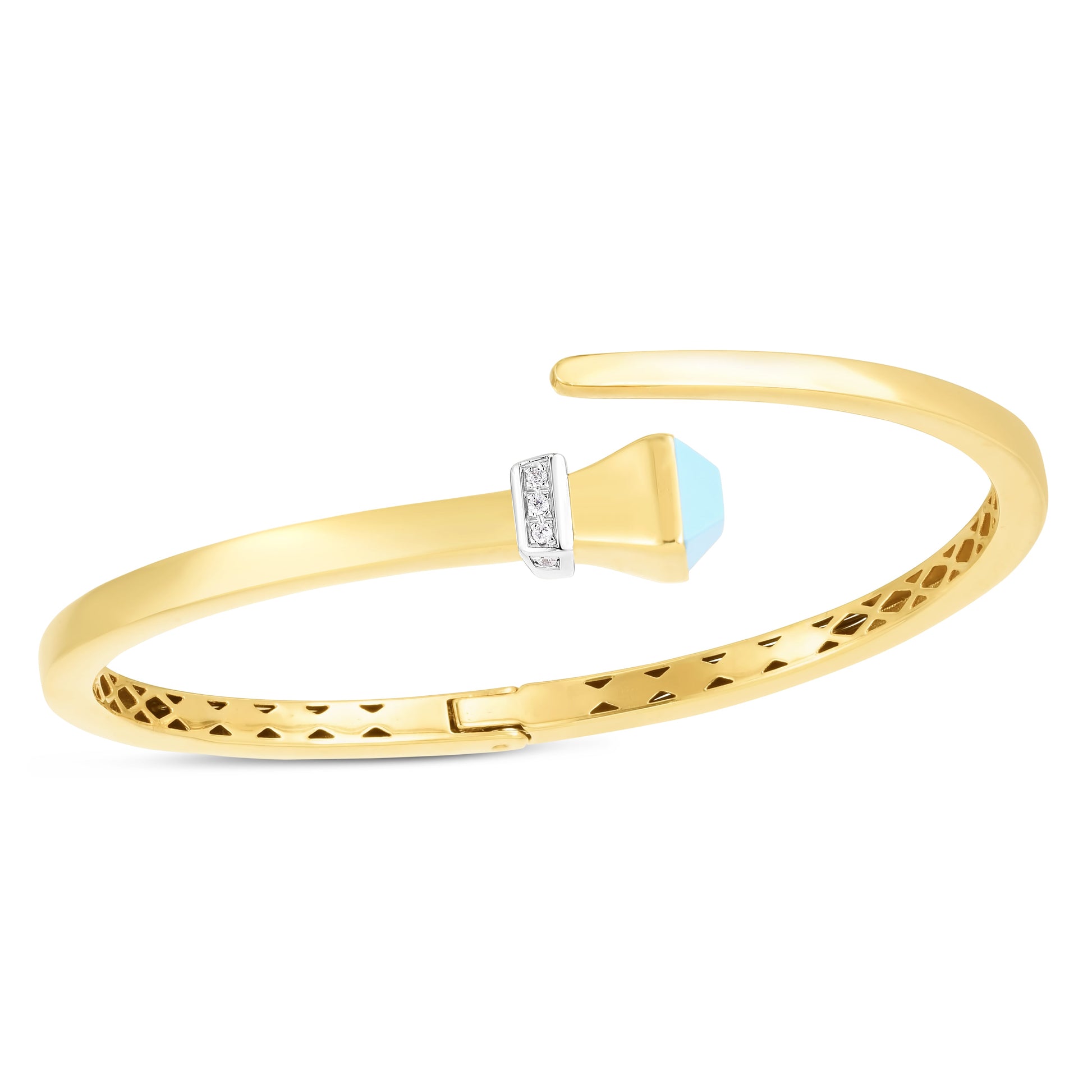 Royal Chain 14K Turquoise & Diamond Wrap Hardware Bangle TBG3259