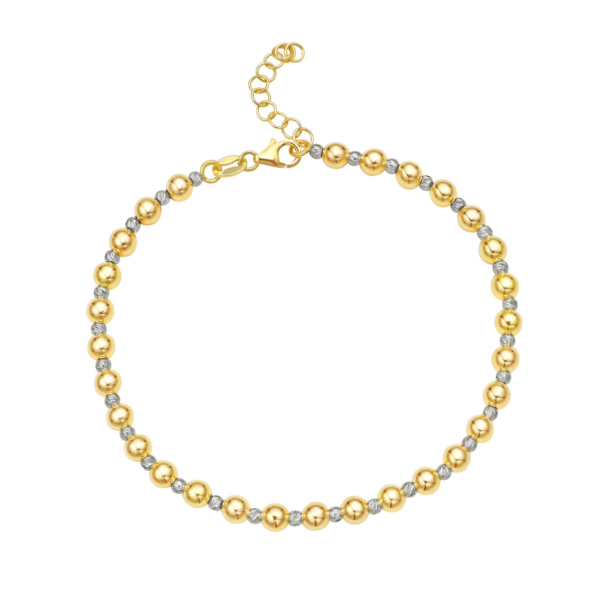 Royal Chain 14K Polished & Diamond Cut Bead Necklace TC16901