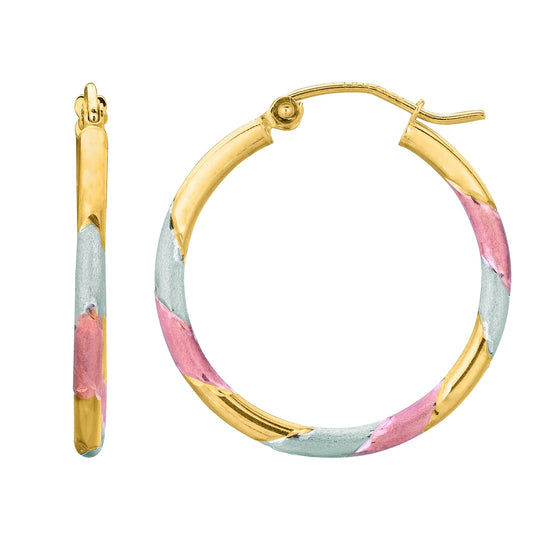 Royal Chain 14K Gold Polished Hoop Earring TCER104