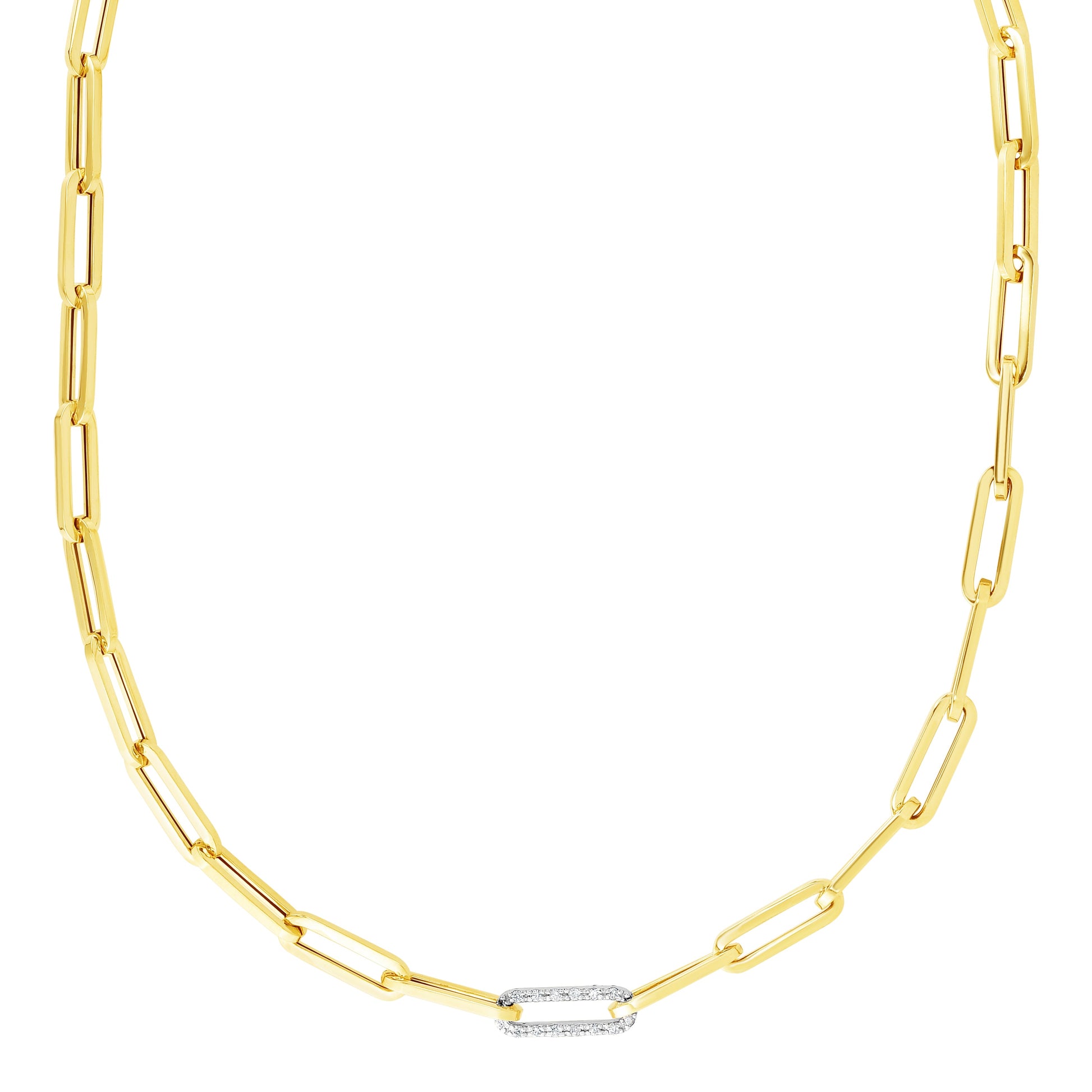 Royal Chain 14K .32ct Diamond Paperclip Necklace TRC13775