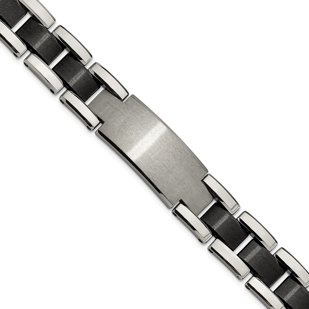 Chisel Tungsten Brushed and Polished Black IP-plated 8.5 inch Bracelet TUB126-8.5