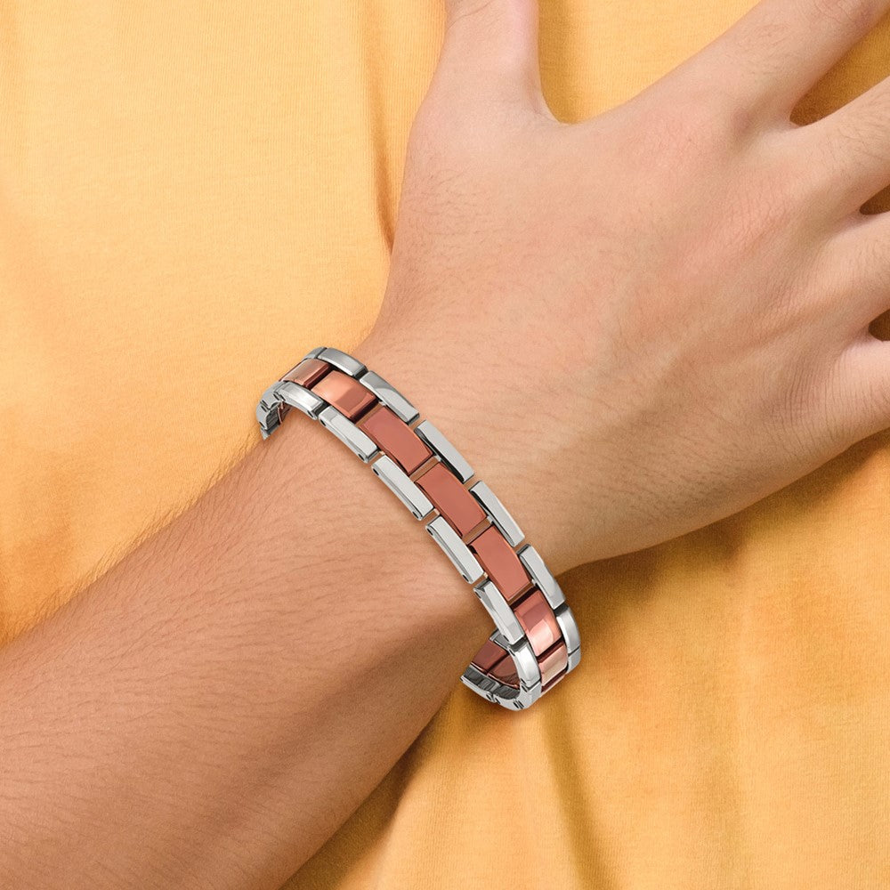 Chisel Tungsten Polished Brown IP-plated 8.5 inch Bracelet TUB130-8.5