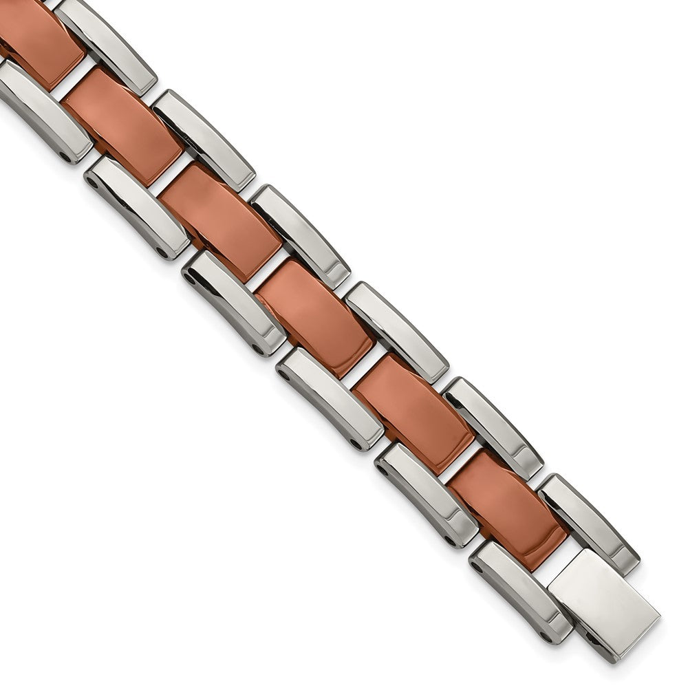 Chisel Tungsten Polished Brown IP-plated 8.5 inch Bracelet TUB130-8.5