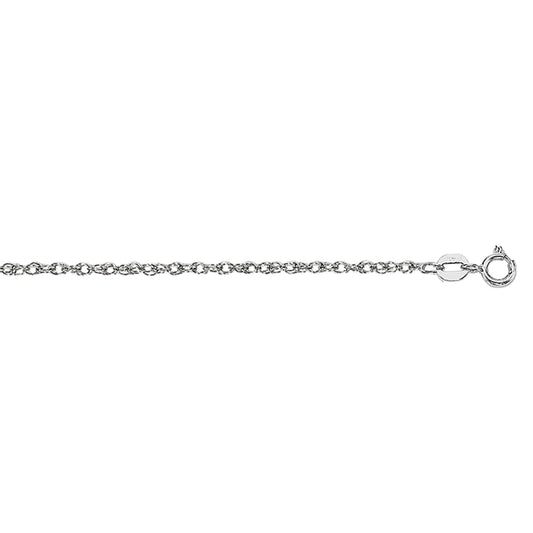 14K Gold 1.1mm Machine Rope Chain (Carded)