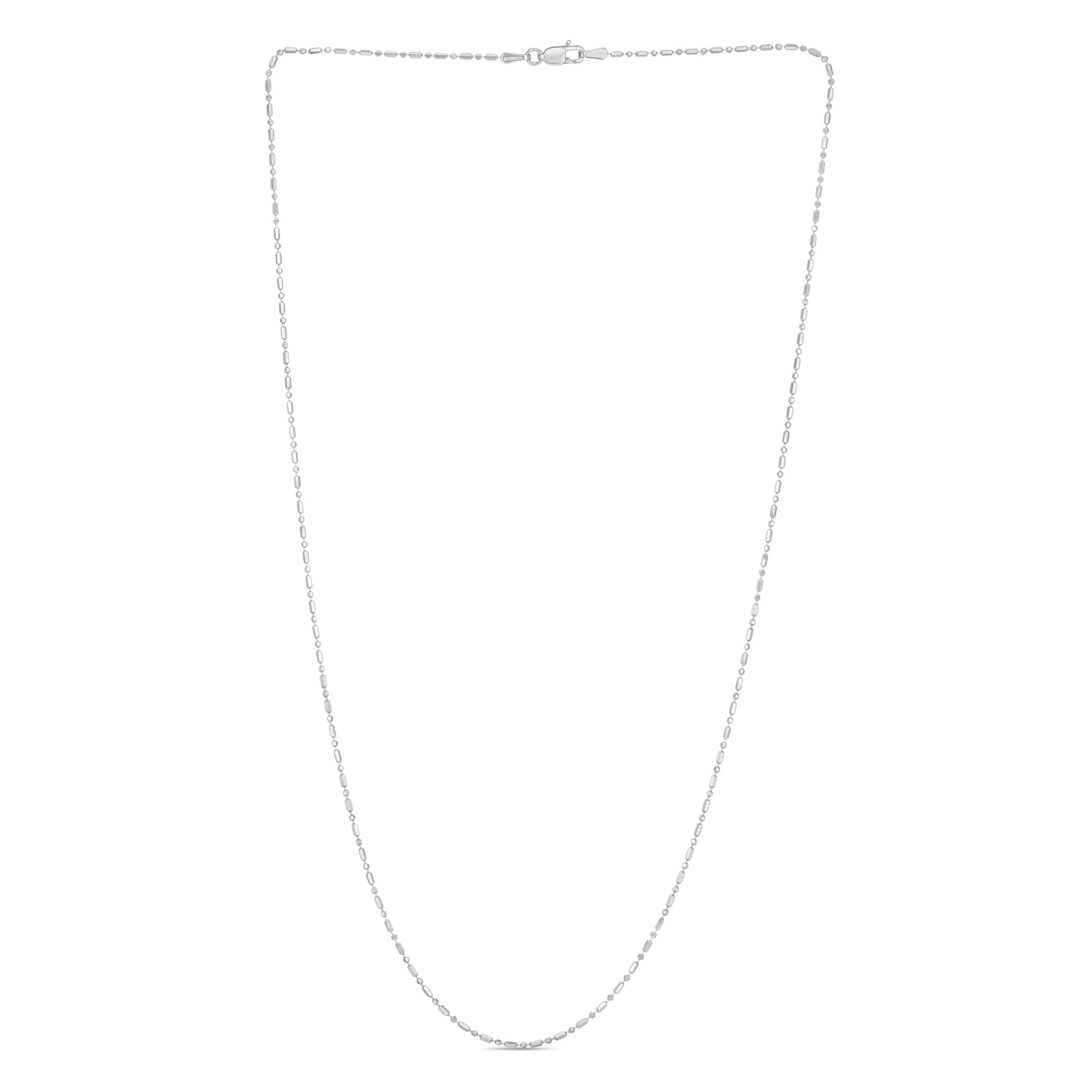 Royal Chain 14K Gold 0.9mm Diamond Cut Bar and Bead Chain WB110