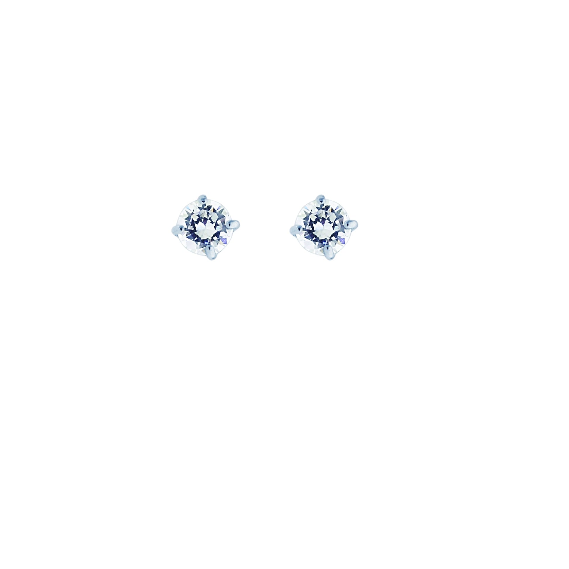 Royal Chain 14K Gold 3mm Round CZ Stud Earring CZ112