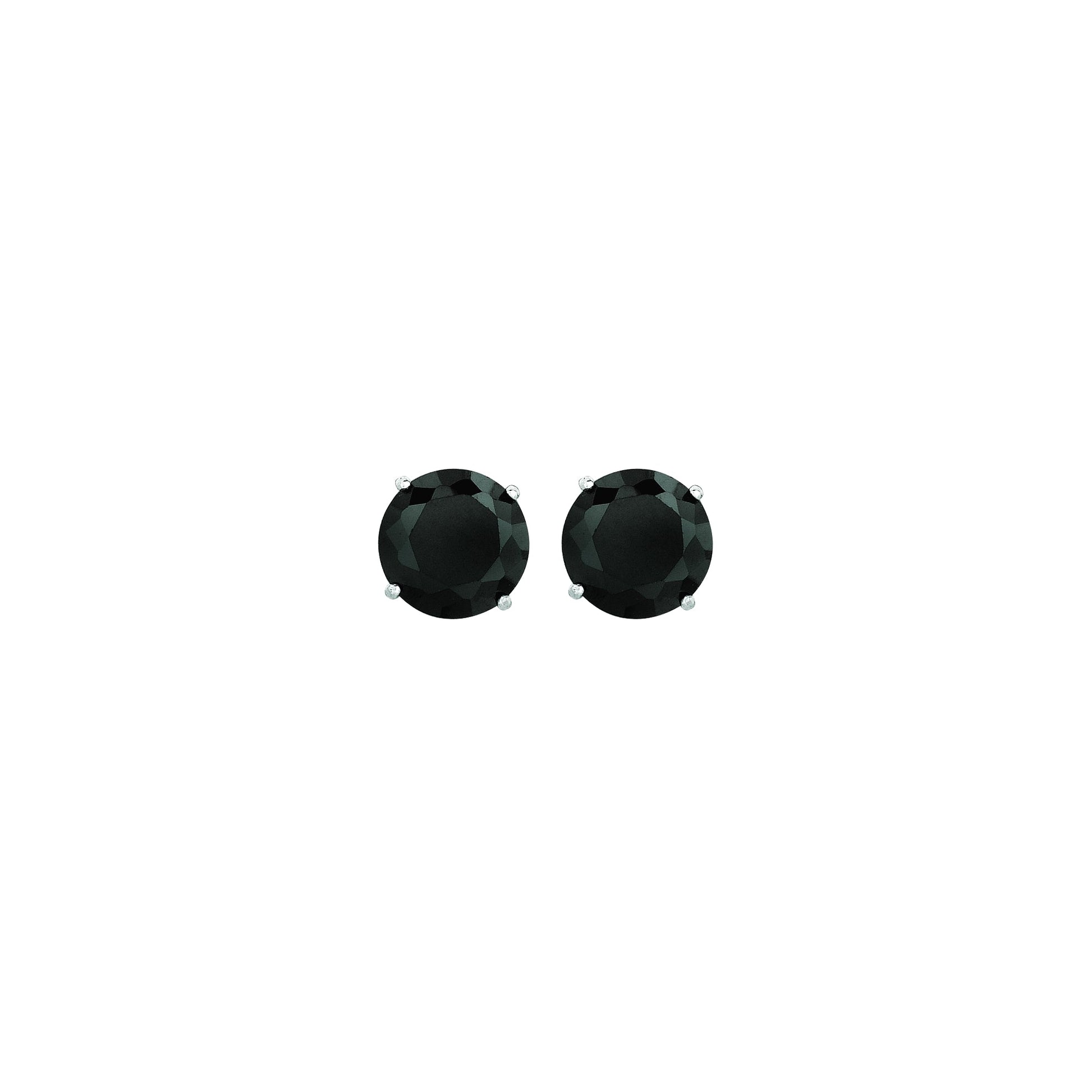Royal Chain 14K Gold 3mm Black CZ Stud Earring WCZ115