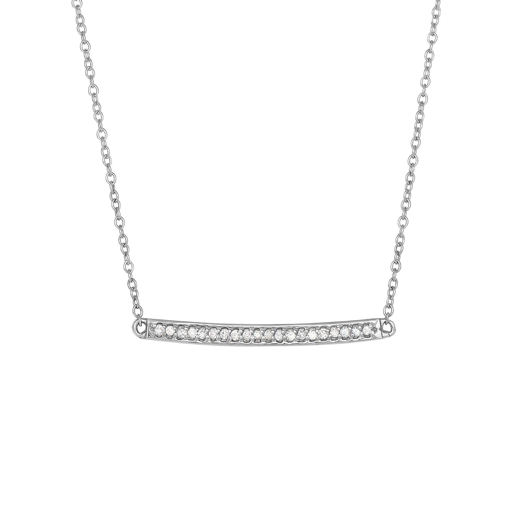Royal Chain 14K Gold .12ct Diamond Bar Necklace DGN341