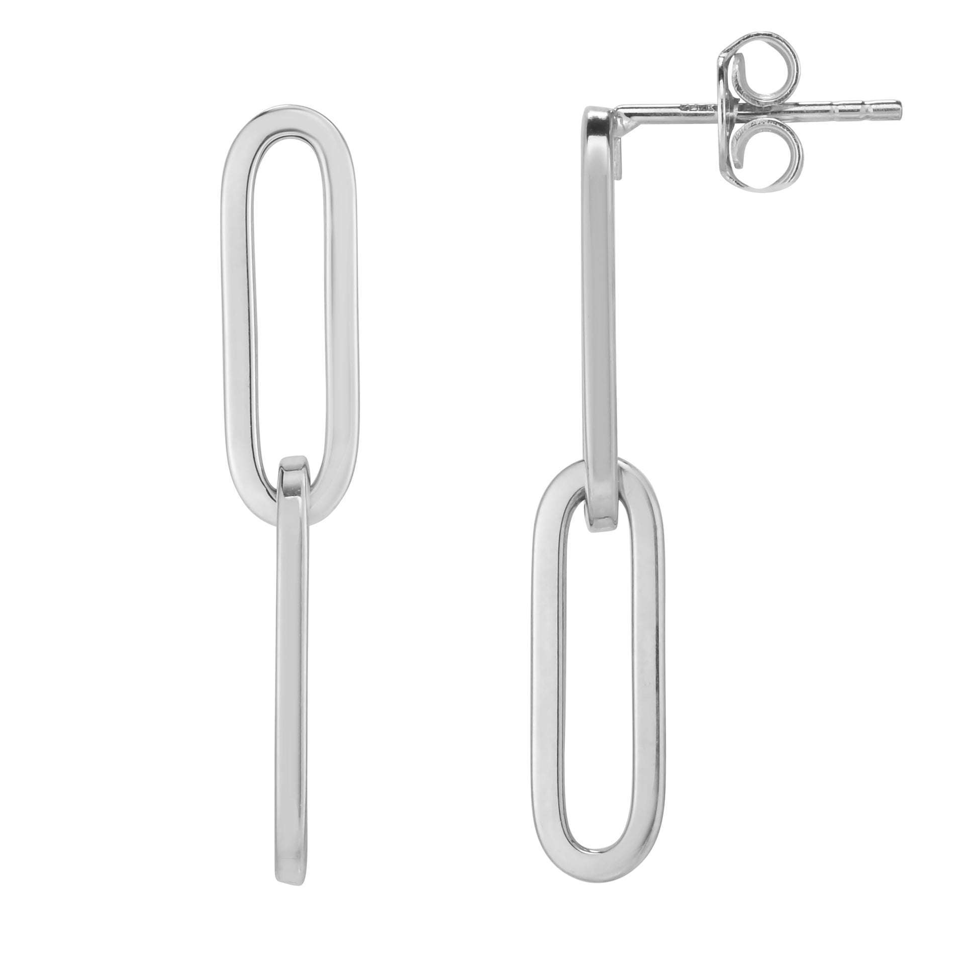 Royal Chain 14K Gold Two Link Paperclip Drop Earrings ER11278