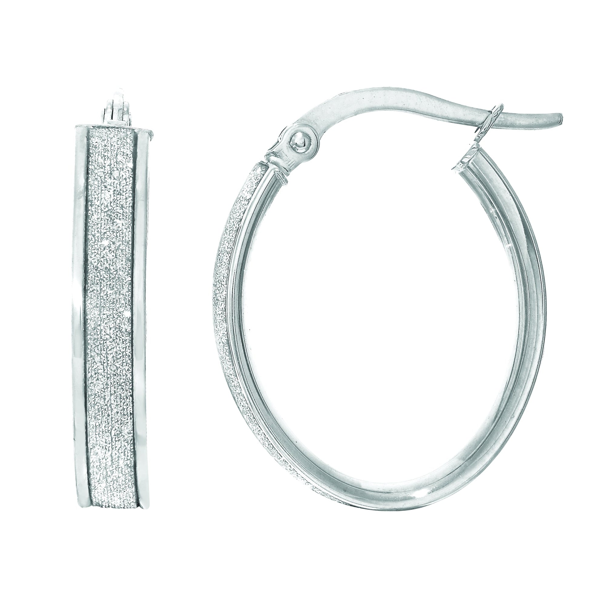 Royal Chain 14K Gold Glitter Hoop Earring ER2930