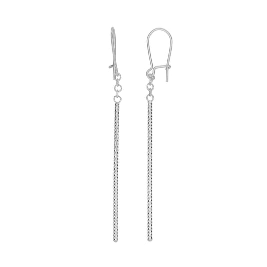 Royal Chain 14K Gold Diamond Cut Bar Linear Drop Earring ER4030