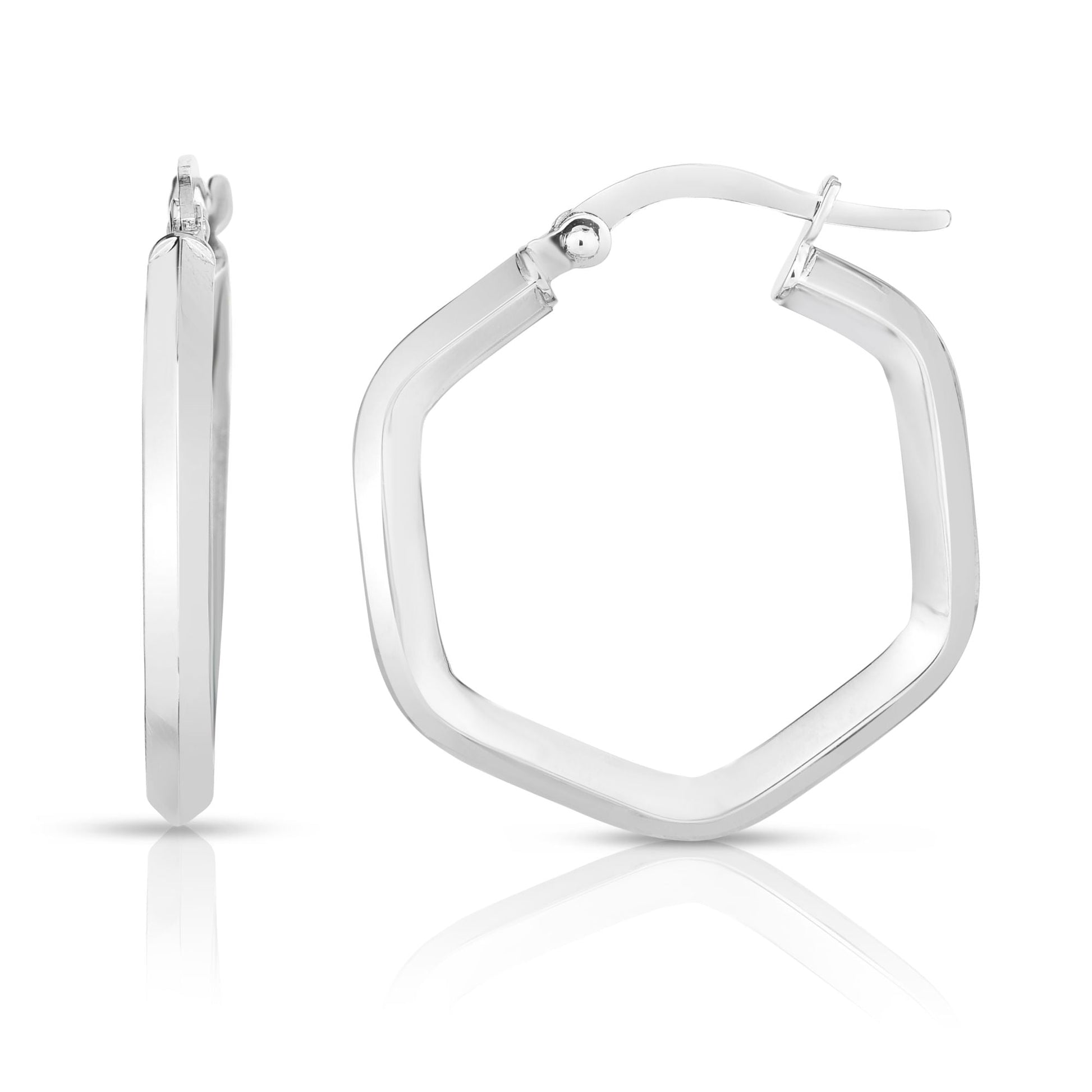 Royal Chain 14K Gold Hexagon Hoop Earring ER6697