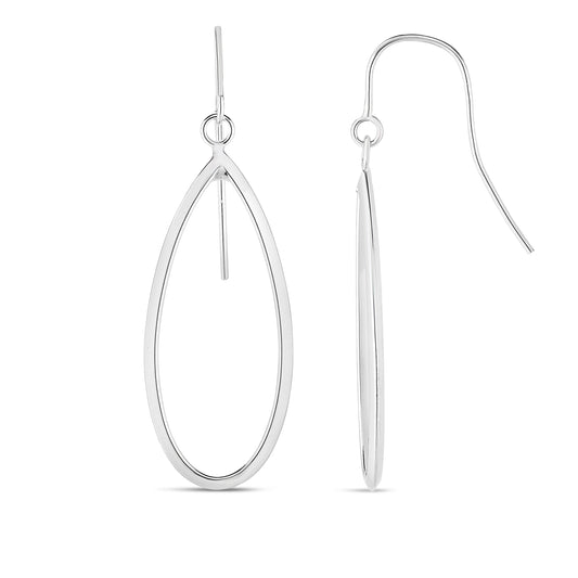 Royal Chain 14K Gold Graduated Open Oval Dangle Earring ER7109