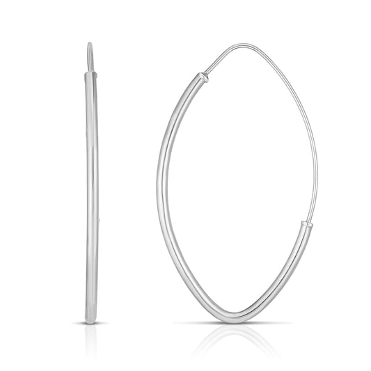 Royal Chain 14K Gold Small Polished Marquise Fashion Hoop Earring ER7140