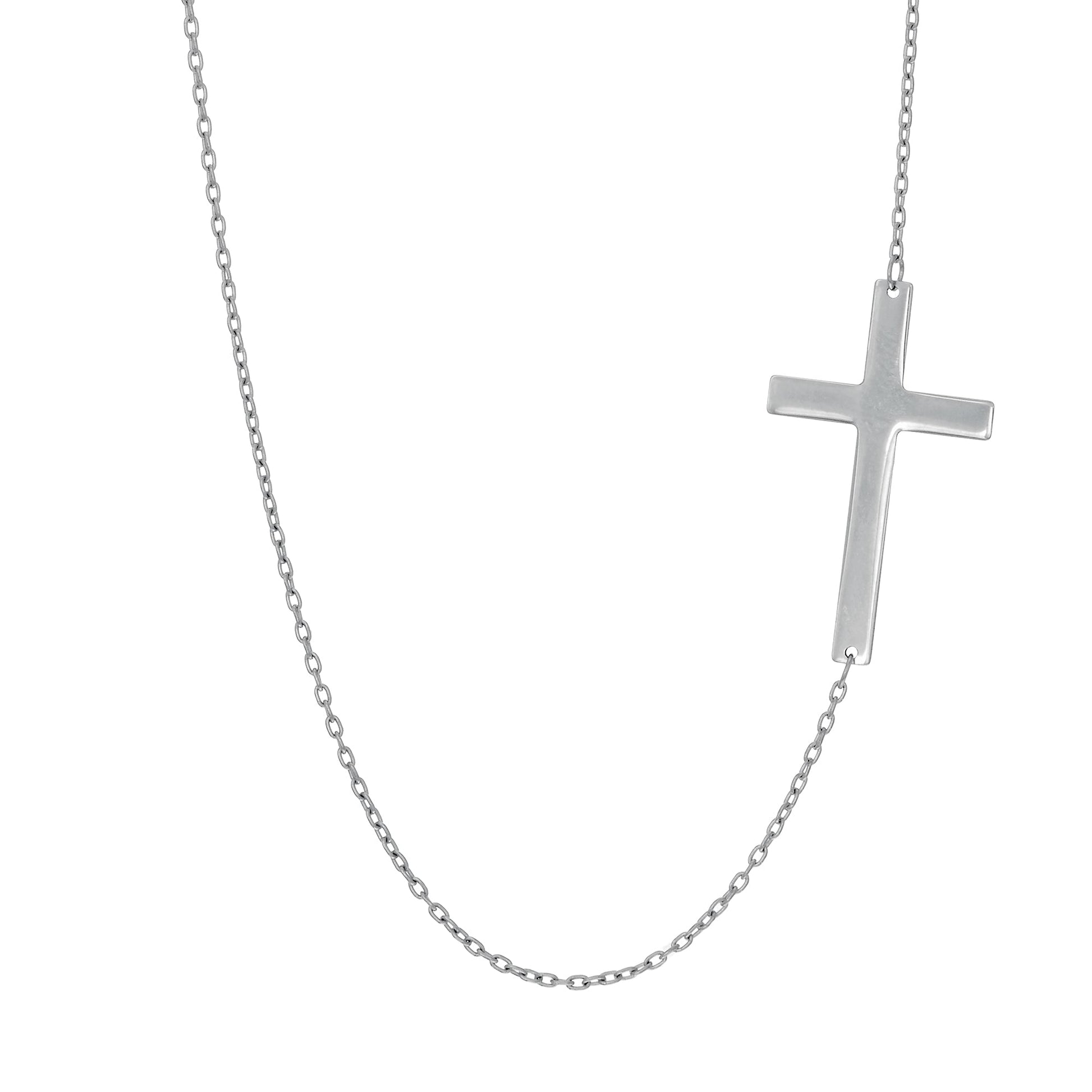 Royal Chain 14K Gold Flat Cross Necklace N2173