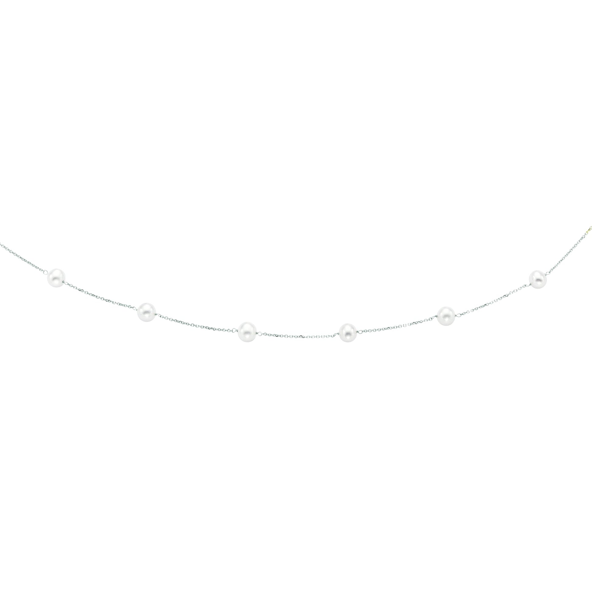 Royal Chain 14K Gold Pearl Station Necklace TC3