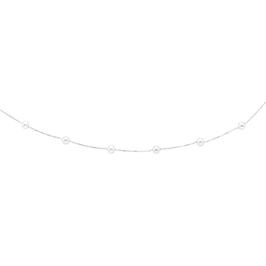 Royal Chain 14K Gold Pearl Station Necklace TC3
