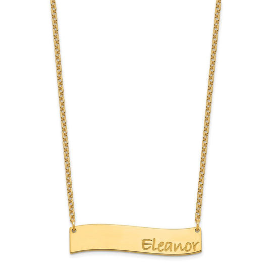 SS/Gold-plated Medium BRADLEY HAND Curved Bar Necklace XNA1073GP