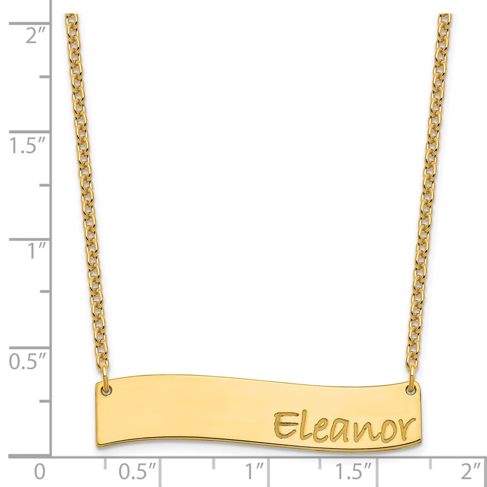 SS/Gold-plated Medium BRADLEY HAND Curved Bar Necklace XNA1073GP