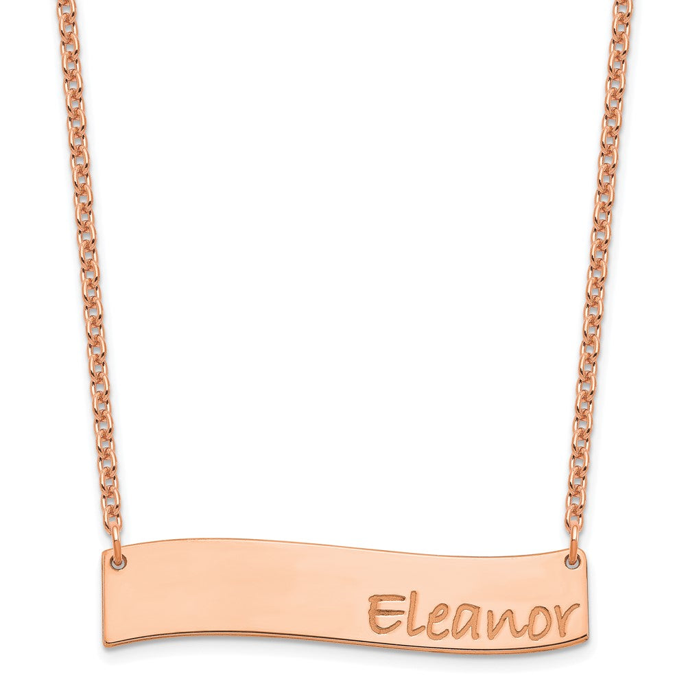 SS/Rose-plated Medium BRADLEY HAND Curved Bar Necklace XNA1073RP