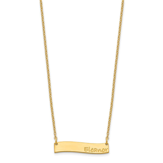 SS/Gold-plated Small BRADLEY HAND Curved Bar Necklace XNA1074GP
