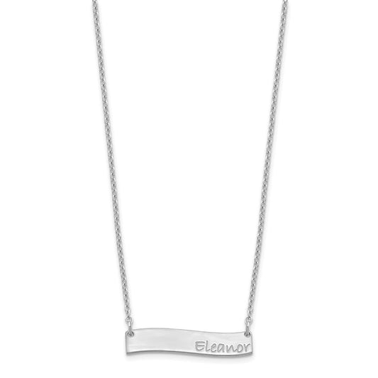 SS/Rhodium-plated Small BRADLEY HAND Curved Bar Necklace XNA1074SS