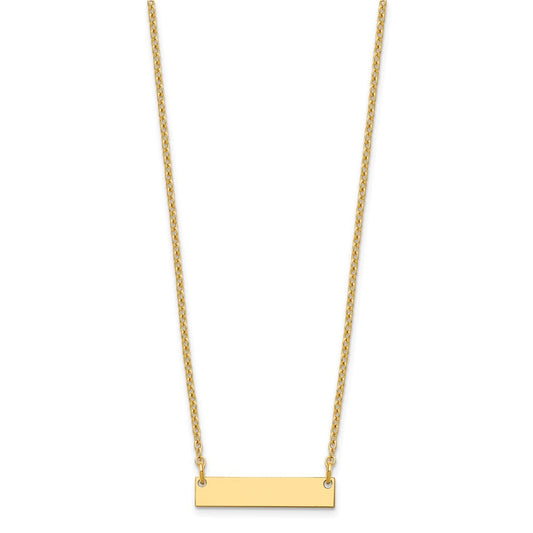 Sterling Silver/Gold-plated Small Blank Bar Necklace XNA1197GP