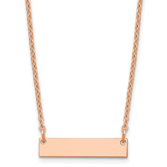 Sterling Silver/Rose-plated Small Blank Bar Necklace XNA1197RP