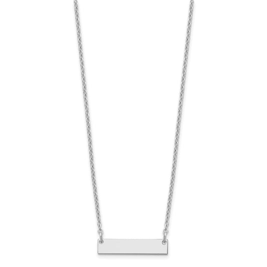 Sterling Silver/Rhodium-plated Small Blank Bar Necklace XNA1197SS