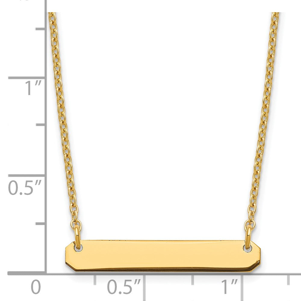 Sterling silver/Gold-plated Small Blank Bar Necklace XNA1198GP