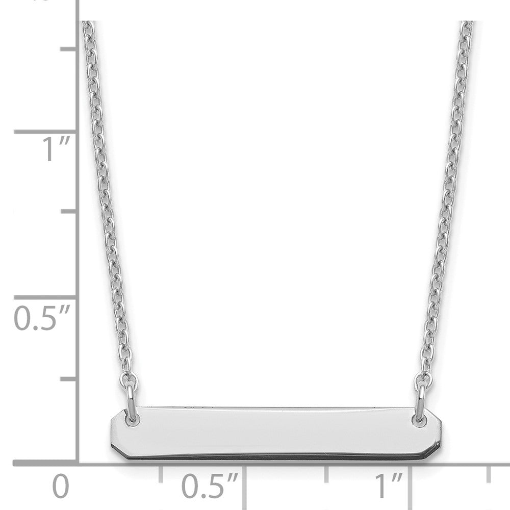 Sterling Silver/Rhodium-plated Small Blank Bar Necklace XNA1198SS