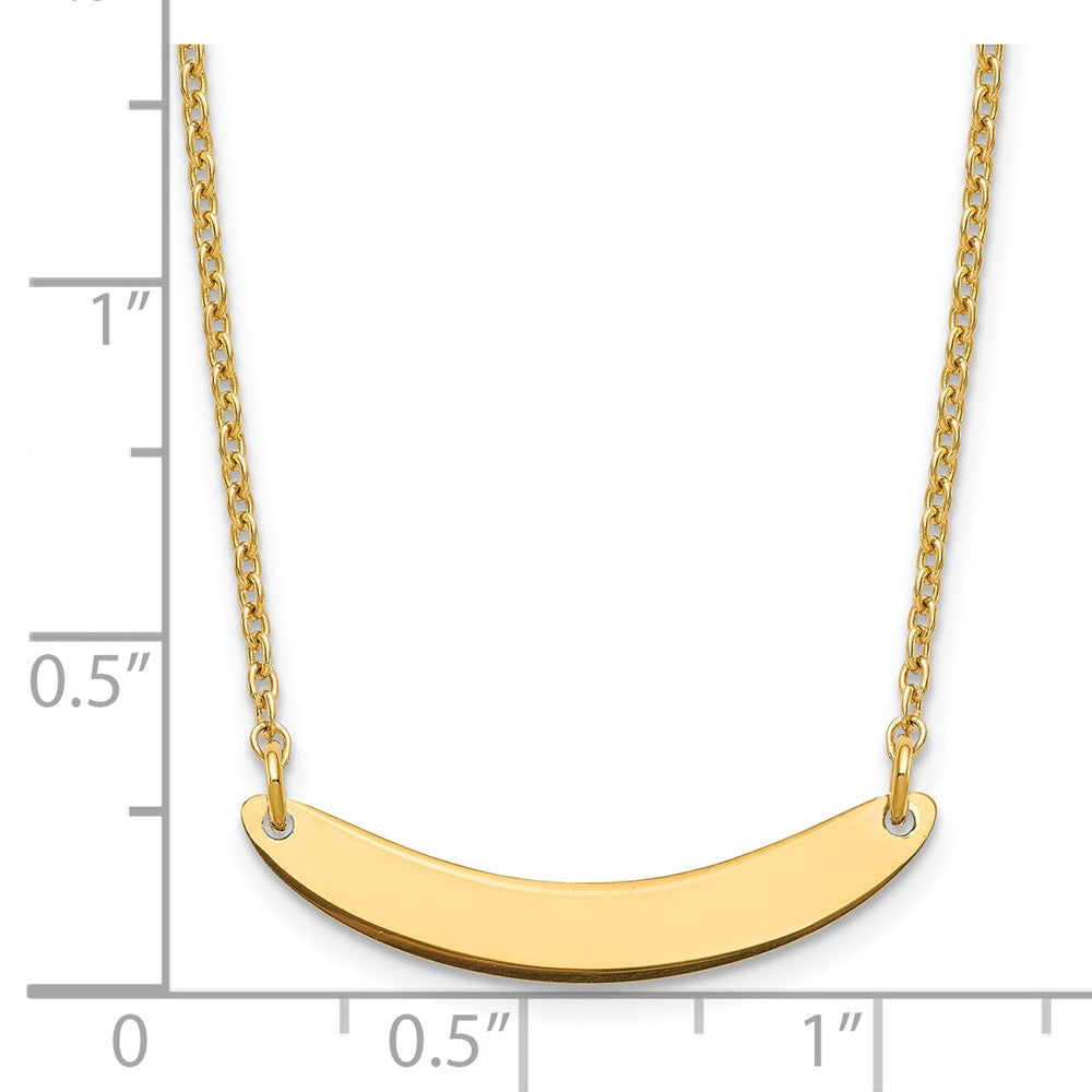 Sterling Silver/Gold-plated Small Curved Blank Bar Necklace XNA1201GP