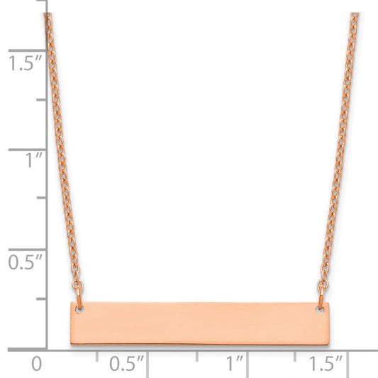 Sterling Silver/Rose-gold Medium Blank Bar Necklace XNA1202RP
