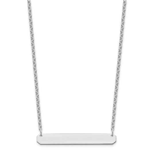 Sterling Silver/Rhodium-plated Medium Blank Bar Necklace XNA1203SS