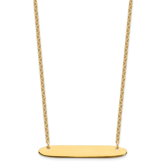 Sterling Silver/Gold-plated Medium Oblong Blank Bar Necklace XNA1204GP