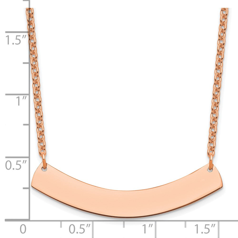 Sterling Silver/Rose-gold Medium Curved Blank Bar Necklace XNA1205RP