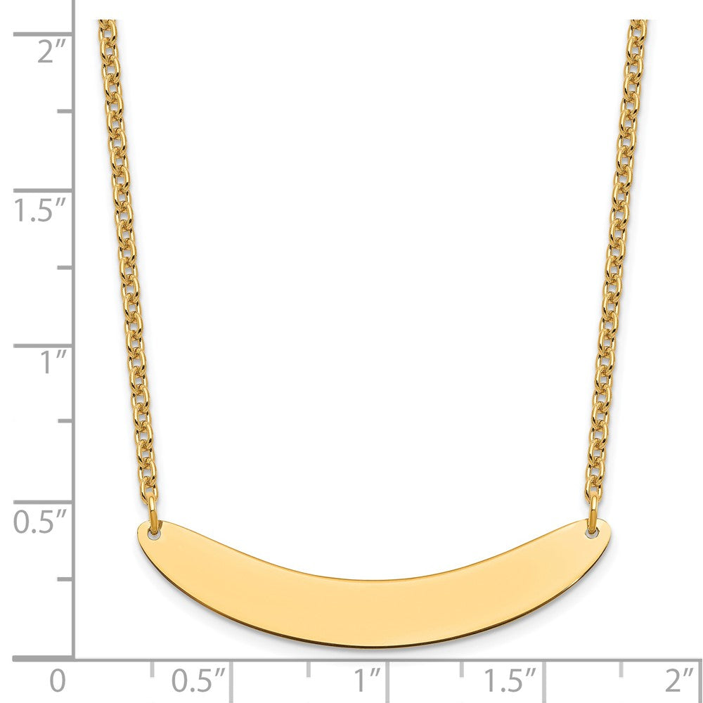 Sterling Silver/Gold-plated Medium Curved Blank Bar Necklace XNA1206GP