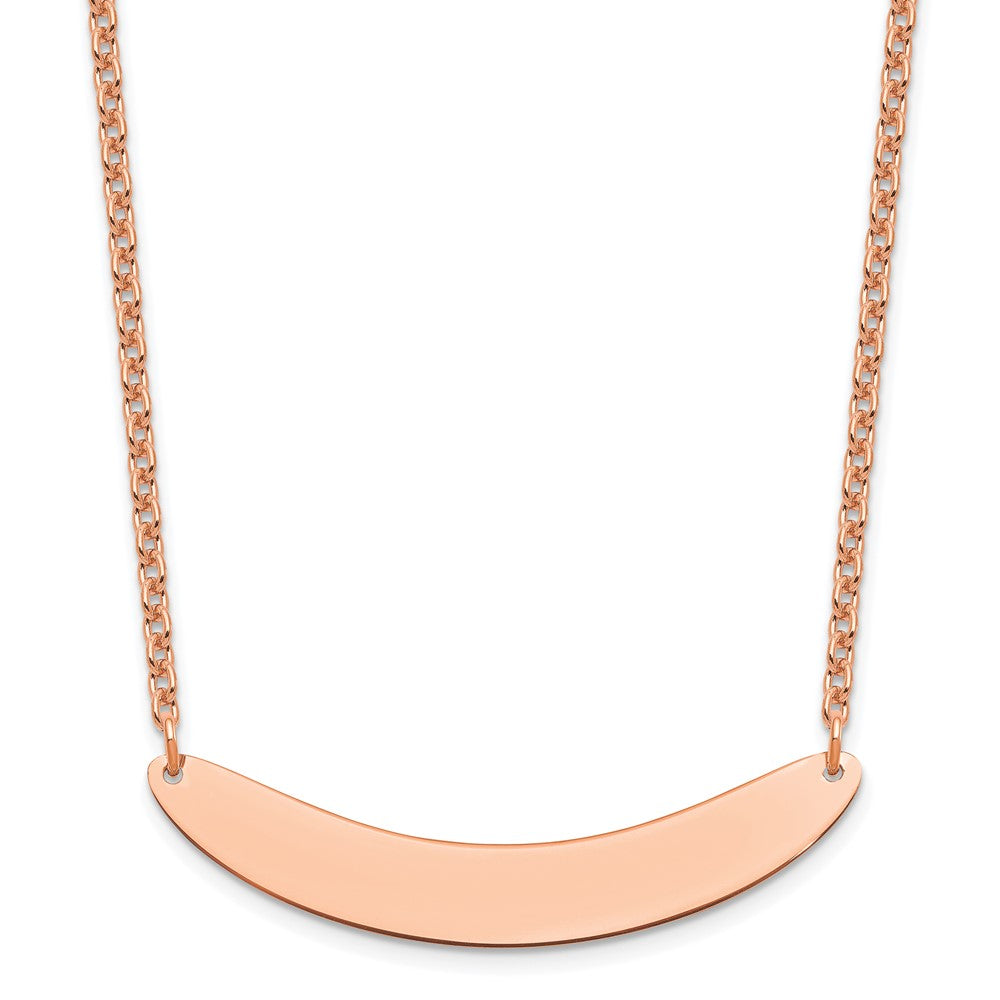 Sterling Silver/Rose-plated Medium Curved Blank Bar Necklace XNA1206RP