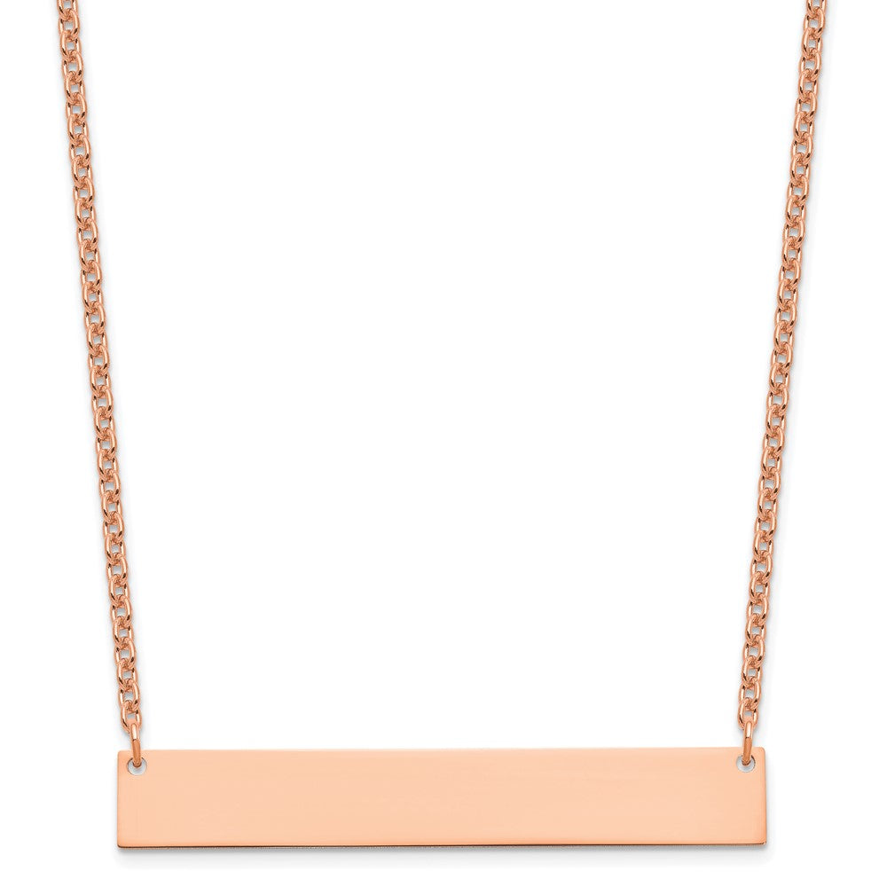 Sterling Silver/Rose-plated Large Blank Bar Necklace XNA1207RP
