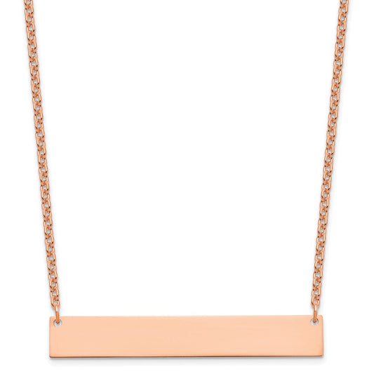 Sterling Silver/Rose-plated Large Blank Bar Necklace XNA1207RP