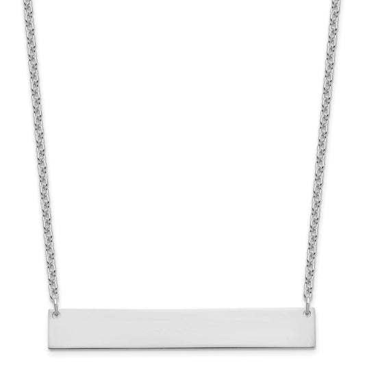 Sterling Silver/Rhodium-plated Large Blank Bar Necklace XNA1207SS