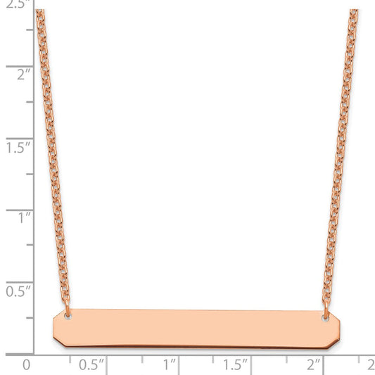 Sterling Silver/Rose-plated Large Blank Bar Necklace XNA1208RP