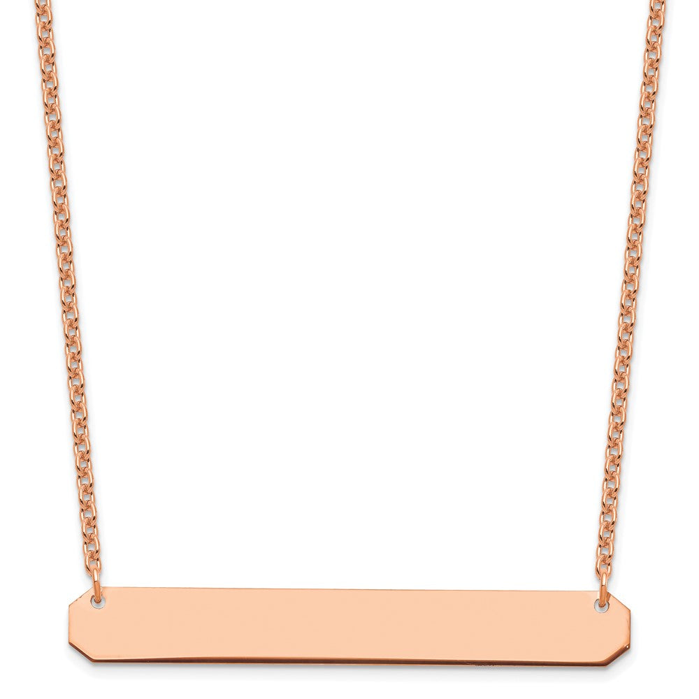 Sterling Silver/Rose-plated Large Blank Bar Necklace XNA1208RP