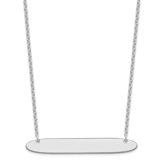 Sterling Silver/Rhodium-plated Large Oblong Blank Bar Necklace XNA1209SS