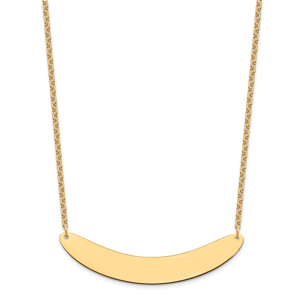 Sterling Silver/Gold-plated Large Curved Blank Bar Necklace XNA1211GP