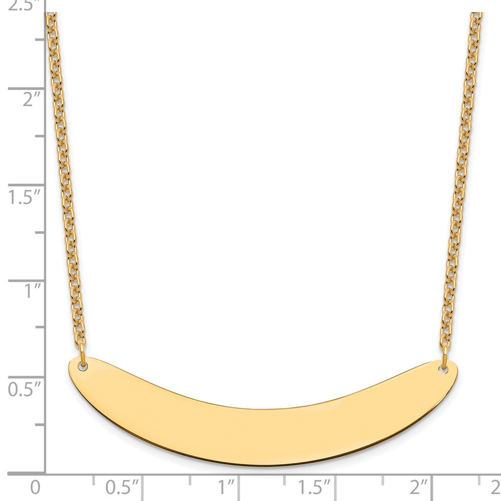 Sterling Silver/Gold-plated Large Curved Blank Bar Necklace XNA1211GP