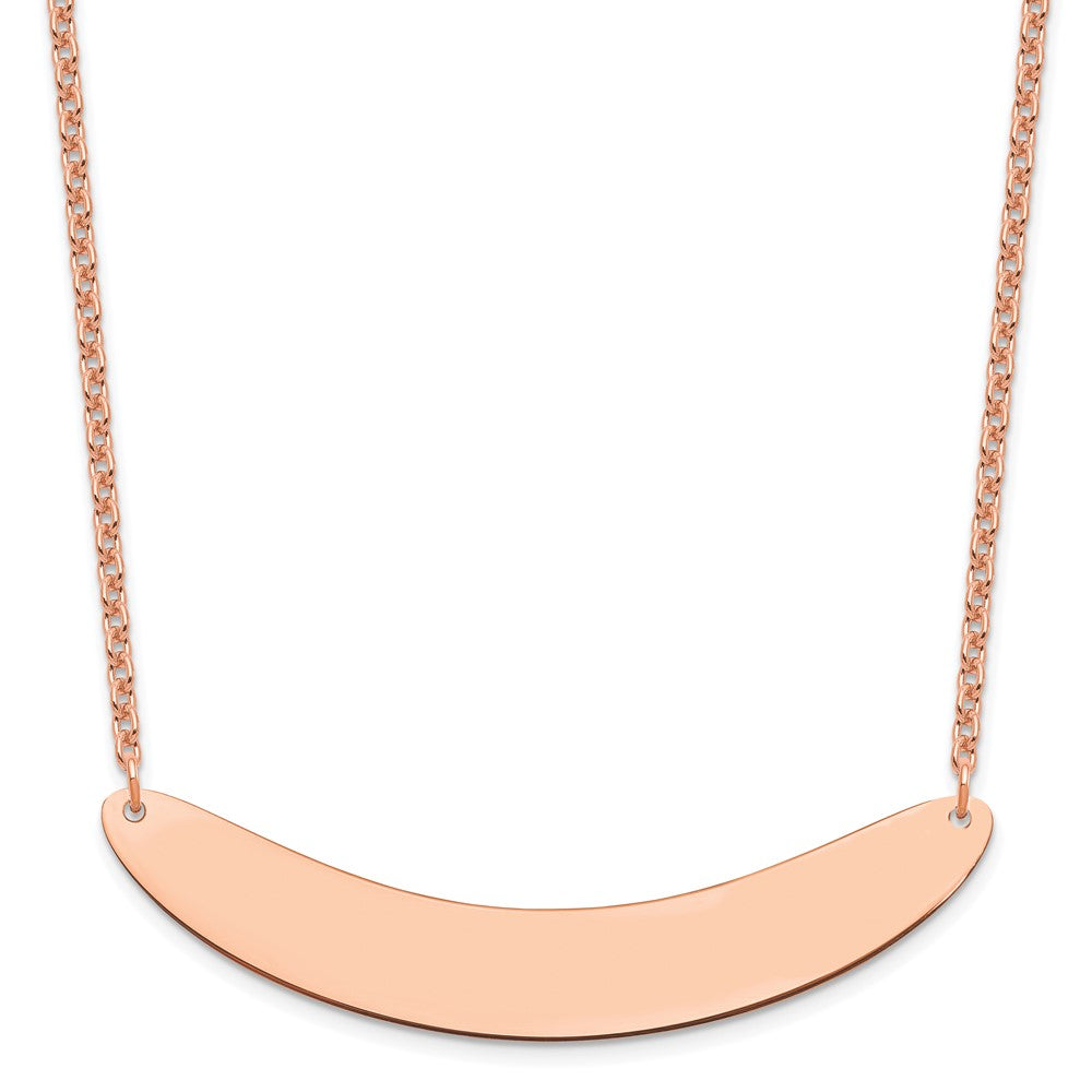 Sterling Silver/Rose-plated Large Curved Blank Bar Necklace XNA1211RP
