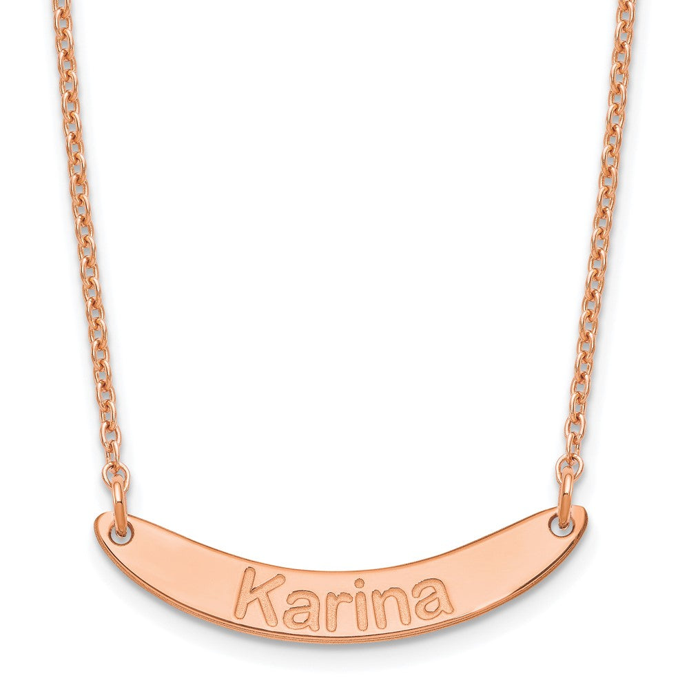 SS/Rose-plated Small ARIAL ROUNDED Curved Bar Necklace XNA1218RP