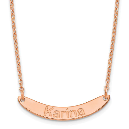 SS/Rose-plated Small ARIAL ROUNDED Curved Bar Necklace XNA1218RP
