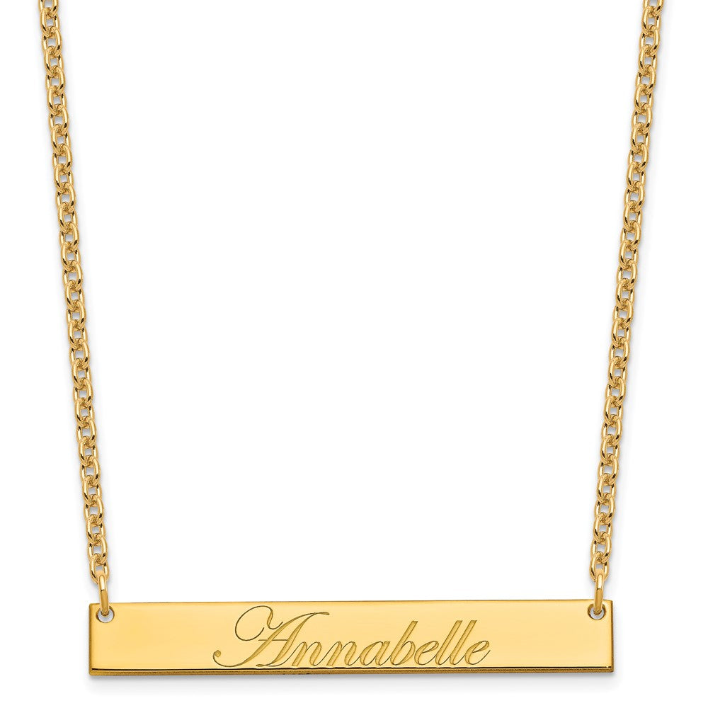 SS/Gold-plated Medium EDWARDIAN SCRIPT Bar Necklace XNA1219GP